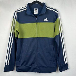Adidas Originals Navy Blue Green Full Zip Track Jacket, Kids Size Large